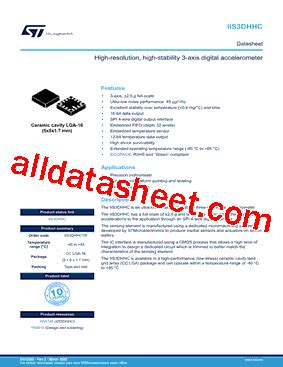 iis3dhhc|IIS3DHHC Datasheet(PDF) .